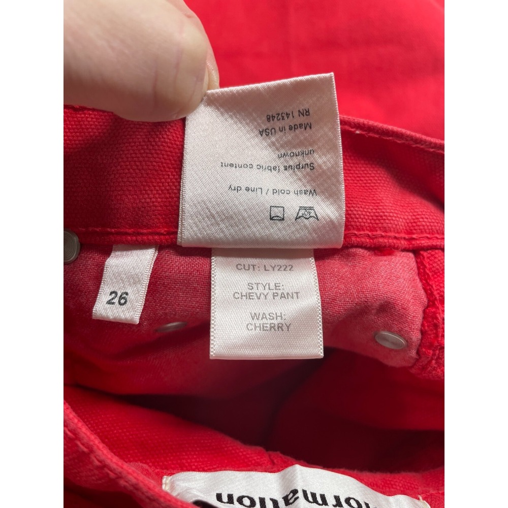 Reformation Pants Womens 26 Red Wide Leg New Cropped Cherry - Picture 7 of 12